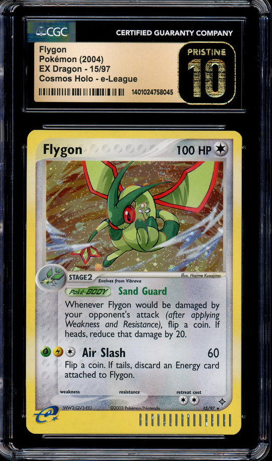 2004 Pokémon EX Dragon Cosmos Flygon-Holo #15 CGC 10 PRISTINE