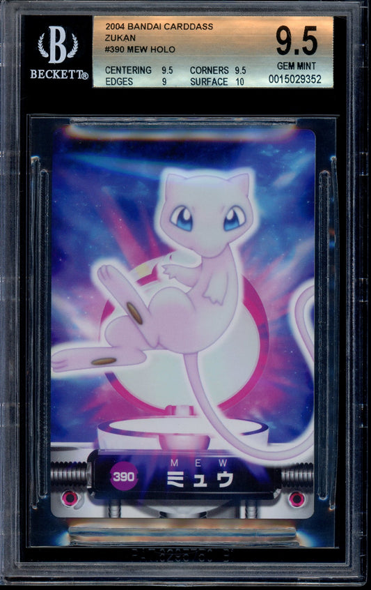 2004 Pokémon Bandai Carddass Zukan Mew-Holo #390 BGS 9.5 GEM MINT