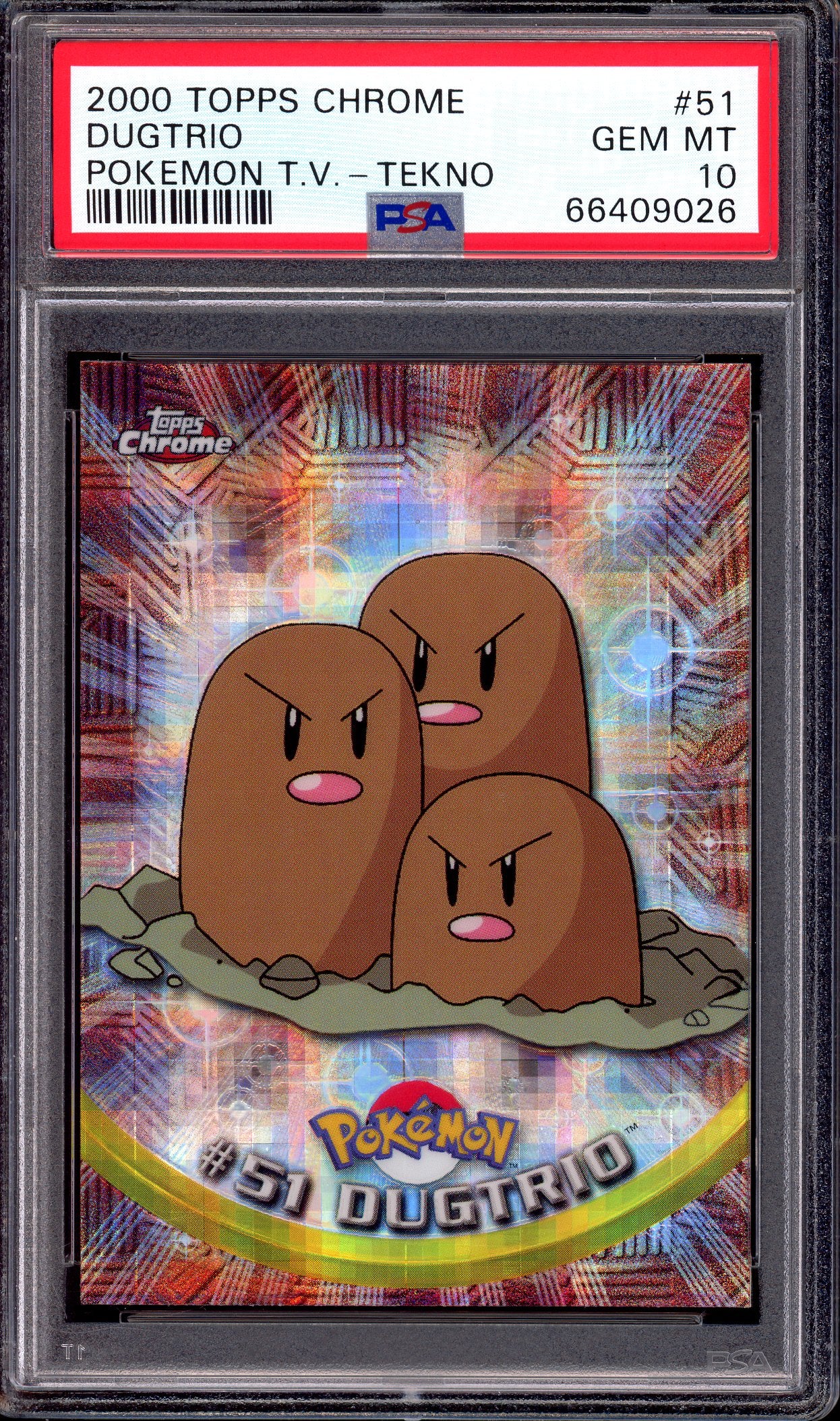 2000 Pokémon Topps Chrome Tekno Dugtrio #51 PSA 10 GEM MINT