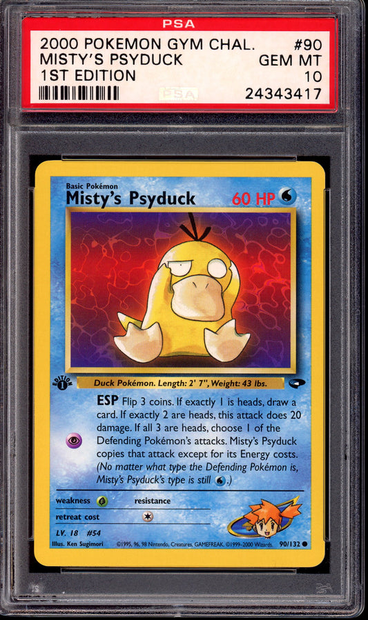 2000 Pokémon Gym Challenge 1st Edition Misty's Psyduck #90 PSA 10 GEM MINT