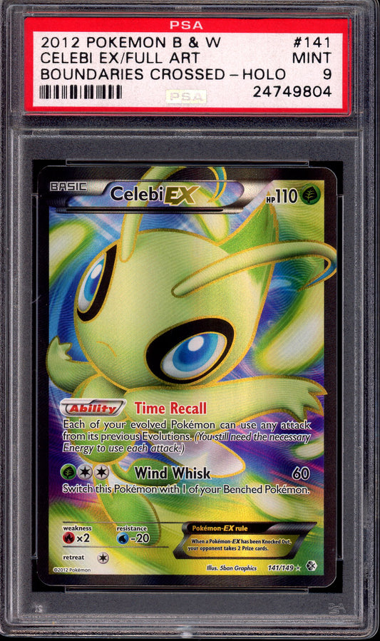 2012 Pokémon Black & White Boundaries Crossed Full Art Celebi EX-Holo #141 PSA 9 MINT
