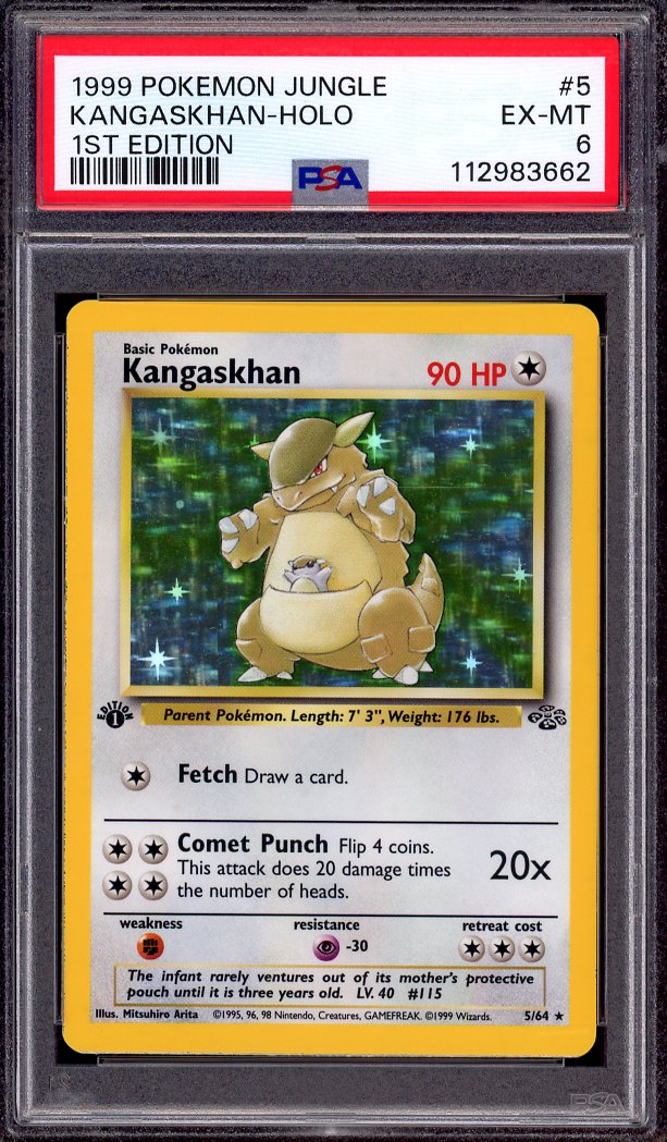 1999 Pokémon Jungle 1st Edition Kangaskhan-Holo #5 PSA 6 EX-MT