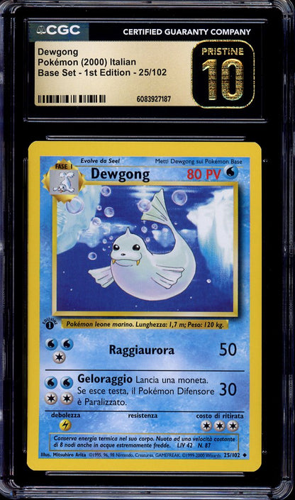 2000 Pokémon Game Italian 1st Edition Dewgong #25 CGC 10 PRISTINE