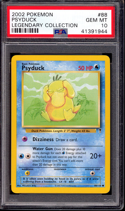 2002 Pokémon Legendary Collection Psyduck #88 PSA 10 GEM MINT
