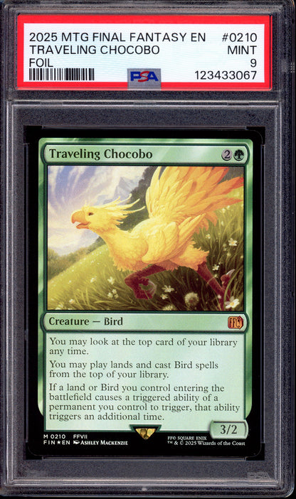 2025 Magic The Gathering Final Fantasy Traveling Chocobo Foil #0210 PSA 9 MINT