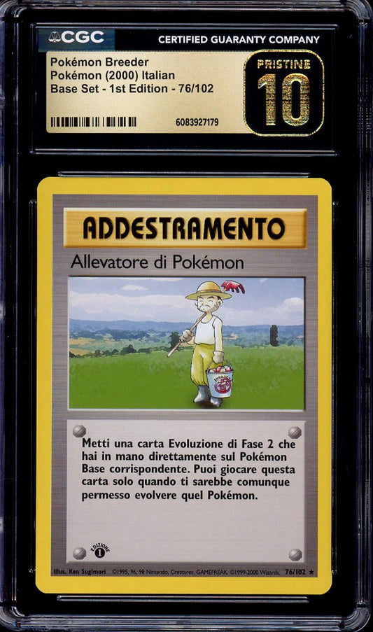 2000 Pokémon Game Italian 1st Edition Pokemon Breeder #76 CGC 10 PRISTINE