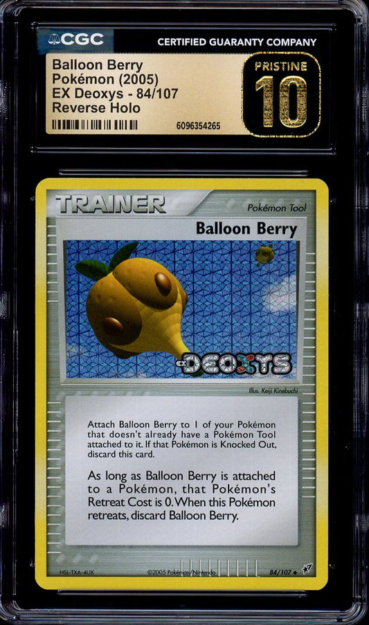 2005 Pokémon EX Deoxys Balloon Berry-Reverse Foil #84 CGC 10 PRISTINE