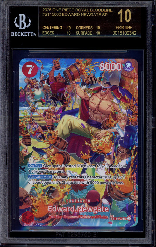 2025 One Piece OP10 Special Alternate Art Edward Newgate #ST15-002 BGS 10 PRISTINE BLACK LABEL