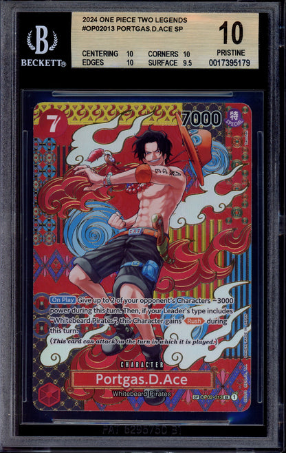 2024 One Piece OP08 Special Alternate Art Portgas D. Ace #13 BGS 10 PRISTINE