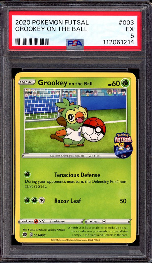 2020 Pokémon Futsal Collection Grookey On the Ball #3 PSA 5 EX