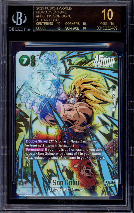 2025 Dragon Ball Super Fusion World Secret Rare Alternate Art Son Goku #FB05-119 BGS 10 BLACK LABEL