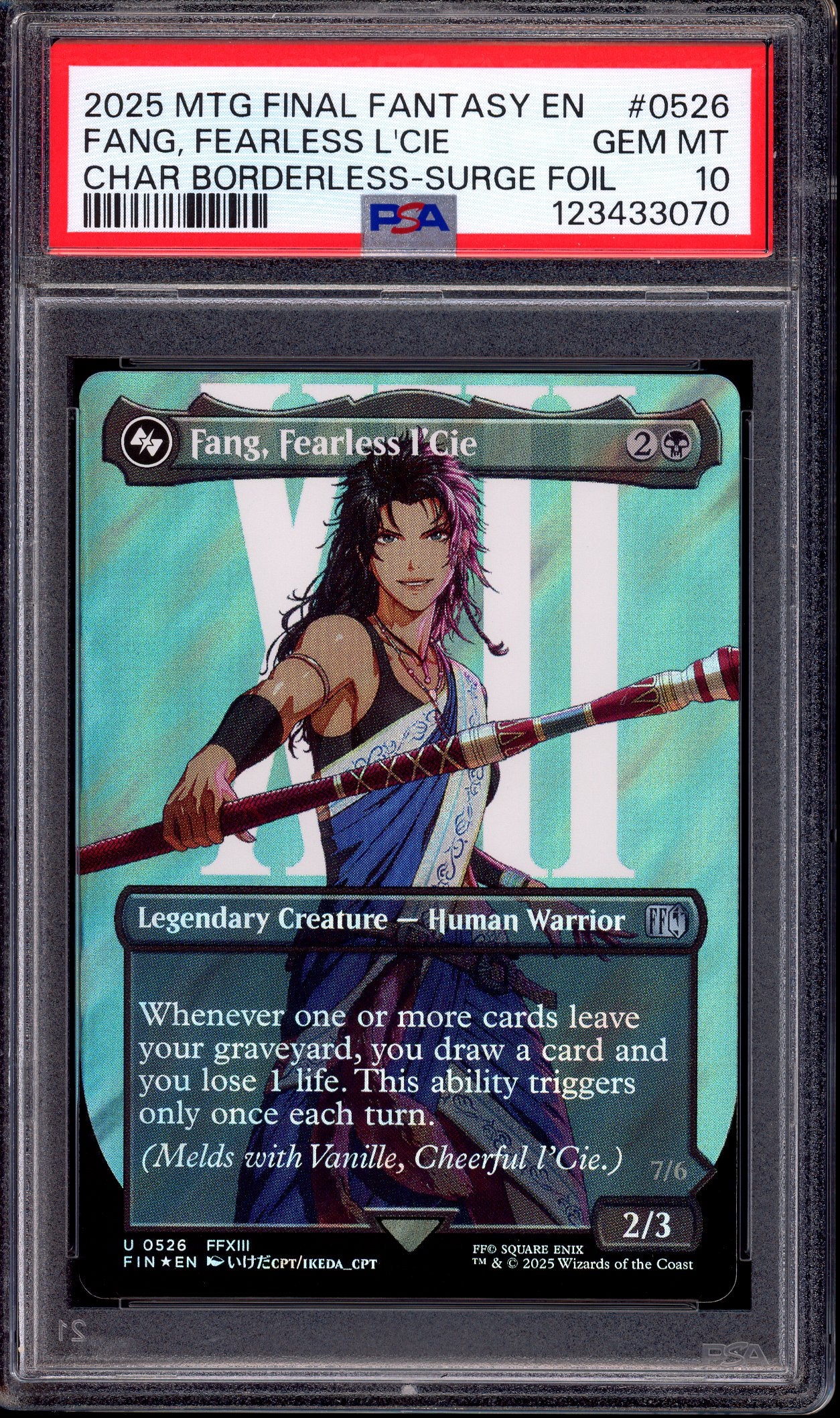 2025 Magic The Gathering Final Fantasy Character Borderless Fang, Fearless I'Cie Surge Foil #0526 PSA 10 GEM MINT