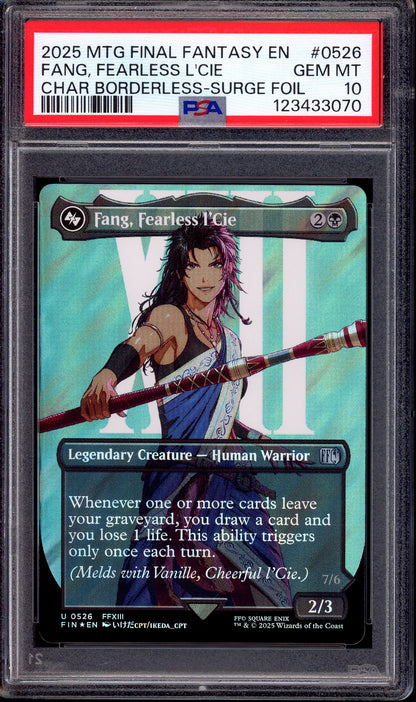 2025 Magic The Gathering Final Fantasy Character Borderless Fang, Fearless I'Cie Surge Foil #0526 PSA 10 GEM MINT