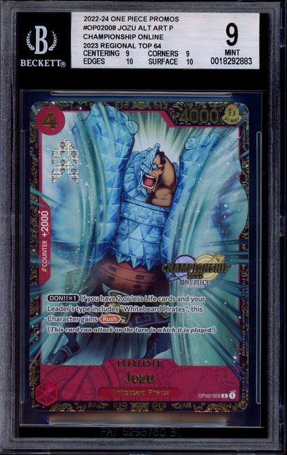 2023 One Piece Promo Championship Regional Top 64 Jozu #008 BGS 9 MINT