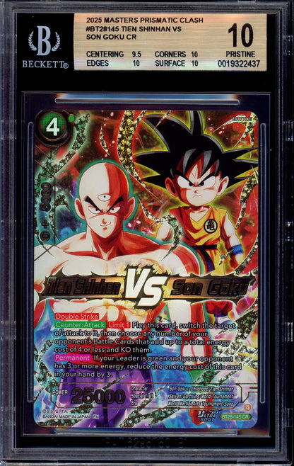 2025 Dragon Ball Super Masters Concept Rare Tien Shinhan VS Son Goku #BT28-145 BGS 10 PRISTINE