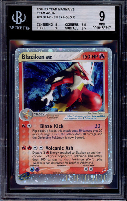 2004 Pokémon EX Team Magma VS Aqua Blaziken EX-Holo #89 BGS 9 MINT
