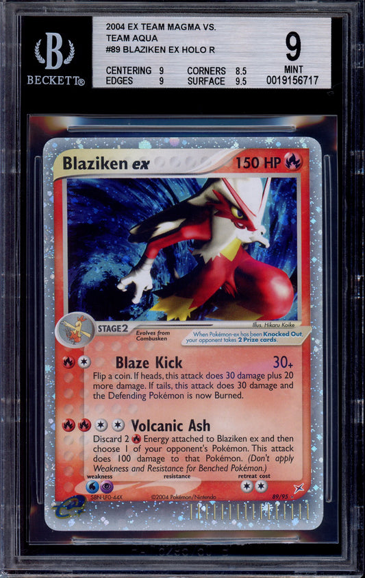 2004 Pokémon EX Team Magma VS Aqua Blaziken EX-Holo #89 BGS 9 MINT