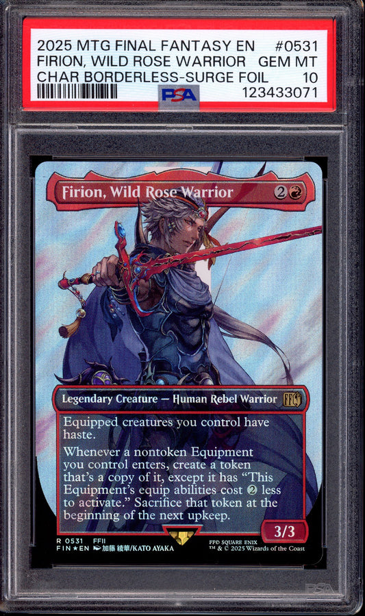 2025 Magic The Gathering Final Fantasy Character Borderless Firion, Wild Rose Warrior Surge Foil #0531 PSA 10 GEM MINT