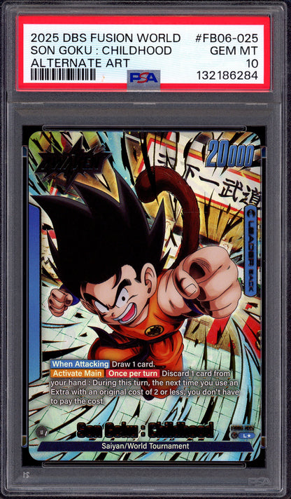 2025 Dragon Ball Super Fusion World Alternate Art Son Goku Childhood #FB06-025 PSA 10 GEM MINT