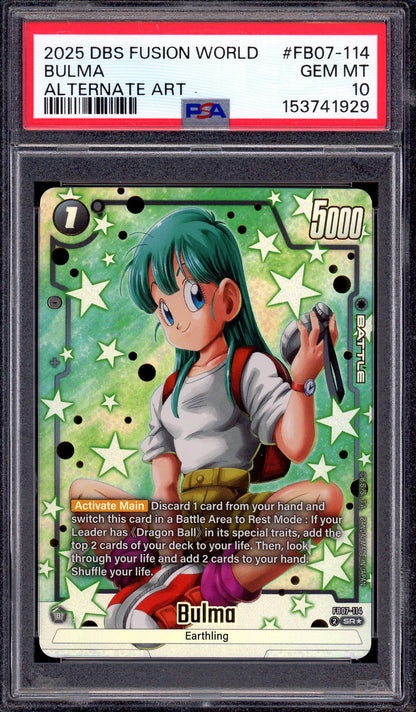2025 Dragon Ball Super Fusion World Alternate Art Bulma #FB07-114 PSA 10 GEM MINT