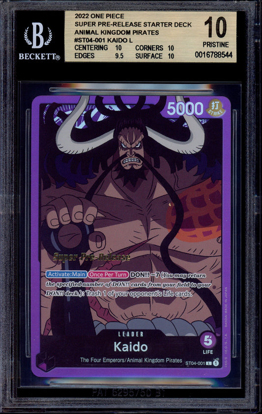 2022 One Piece ST04 Super Pre-Release Kaido #001 BGS 10 PRISTINE