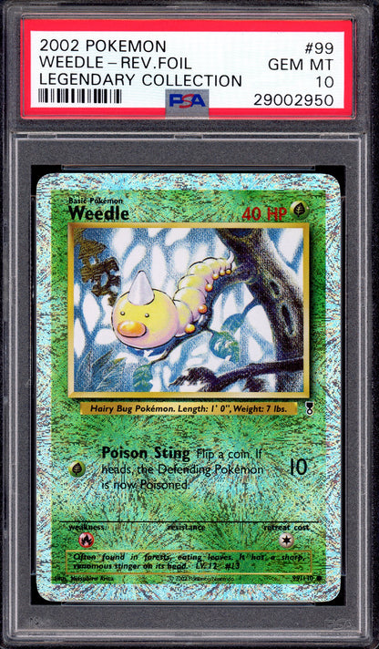 2002 Pokémon Legendary-Collection Weedle Reverse Holo #99 PSA 10 GEM MINT