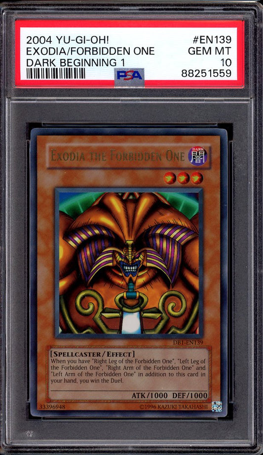 2004 Yu-Gi-Oh! Dark Beginning 1 Exodia The Forbidden One #EN139 PSA 10 GEM MINT