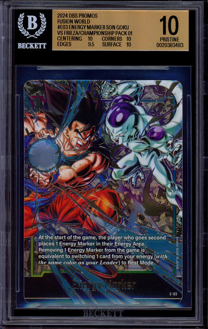 2025 Dragon Ball Super Fusion World AC Set 01 Goku VS Frieza Energy Marker #E-03 BGS 10 PRISTINE