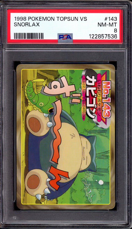 1998 Pokémon Topsun VS Snorlax #143 PSA 8 NM-MT