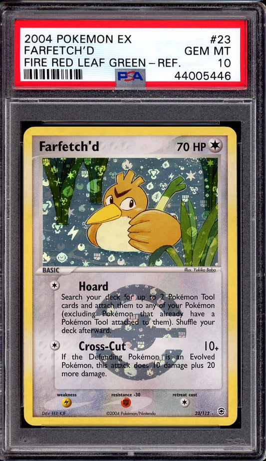 2004 Pokémon EX Fire Red Leaf Green Farfetch'd-Reverse Foil #23 PSA 10 GEM MINT