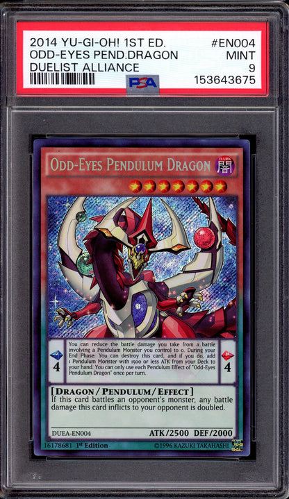 2014 Yu-Gi-Oh! 1st Edition Duelist Alliance Odd-Eyes Pendulum Dragon #EN004 PSA 9 MINT