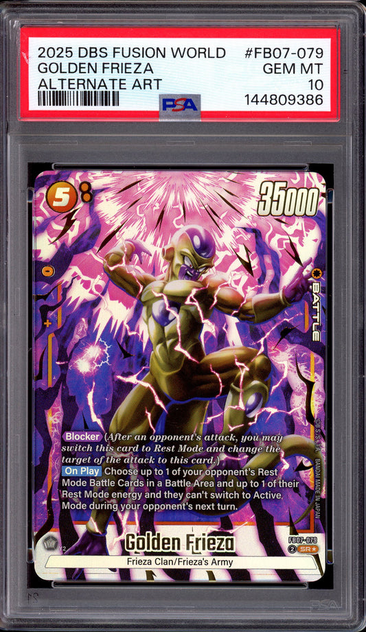 2025 Dragon Ball Super Fusion World Alternate Art Golden Frieza #FB07-079 PSA 10 GEM MINT
