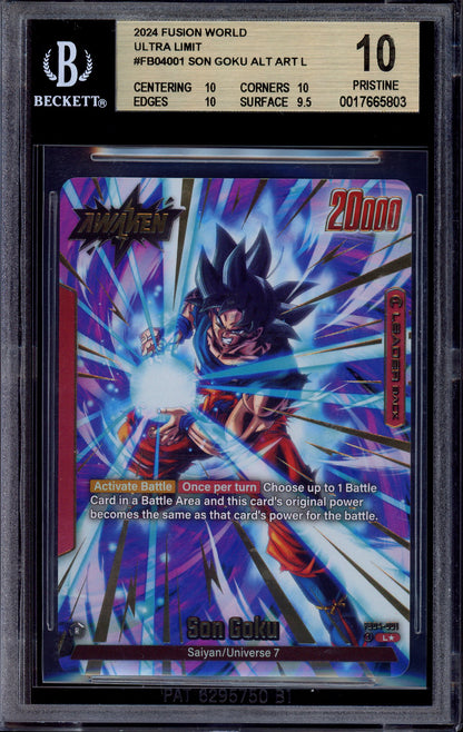 2024 Dragon Ball Super Fusion World Leader Alternate Art Son Goku #FB04-001 BGS 10 PRISTINE