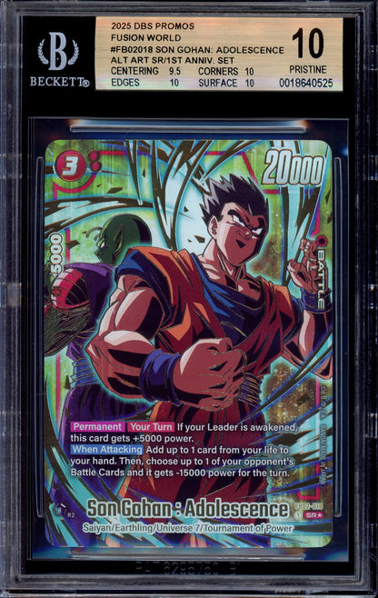 2025 Dragon Ball Super Fusion World 1st Anniversary Set Son Gohan Adolescence #FB02-018 BGS 10 PRISTINE