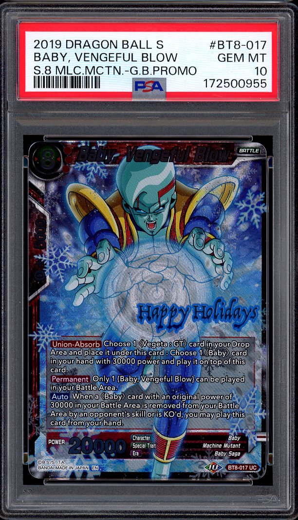 2019 Dragon Ball Super Promo Gift Box Baby, Vengeful Blow #BT8-017 PSA 10 GEM MINT
