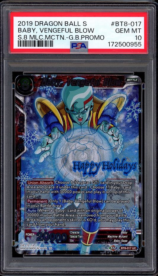 2019 Dragon Ball Super Promo Gift Box Baby, Vengeful Blow #BT8-017 PSA 10 GEM MINT