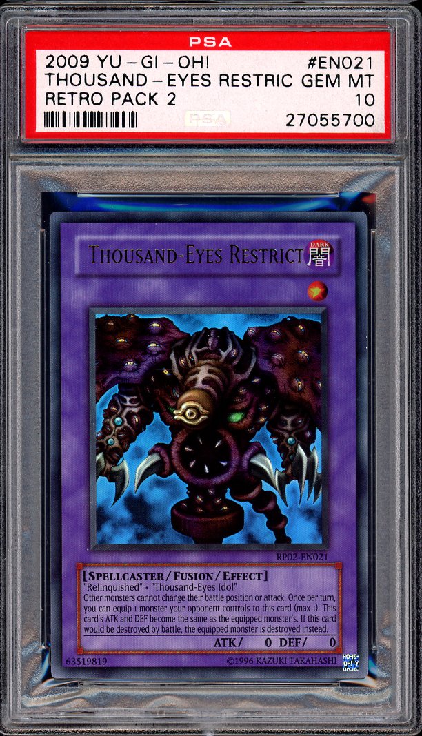 2009 Yu-Gi-Oh! Retro-Pack 2 Thousand-Eyes Restrict RP02-EN021 PSA 10 GEM MINT