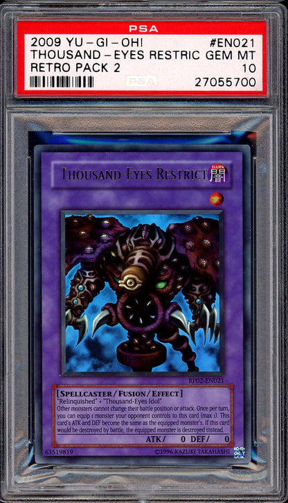 2009 Yu-Gi-Oh! Retro-Pack 2 Thousand-Eyes Restrict RP02-EN021 PSA 10 GEM MINT