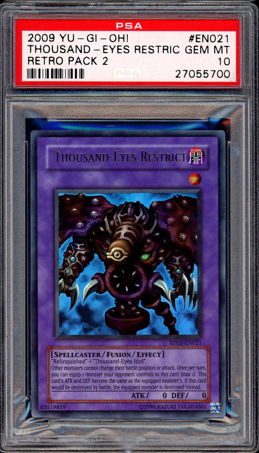 2009 Yu-Gi-Oh! Retro-Pack 2 Thousand-Eyes Restrict RP02-EN021 PSA 10 GEM MINT