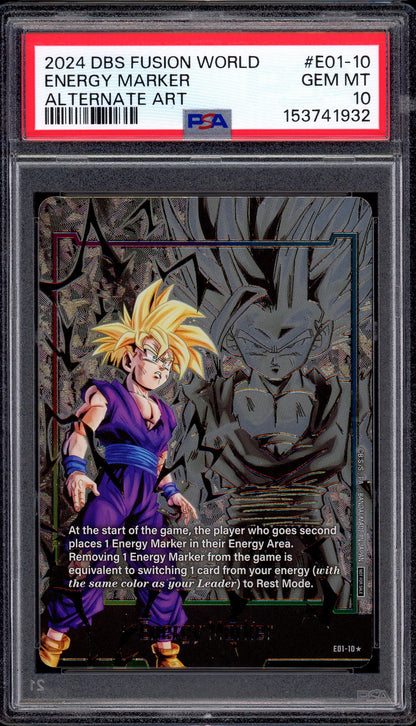 2024 Dragon Ball Super Fusion World Alternate Art Energy Marker Gohan #E01-10 PSA 10 GEM MINT