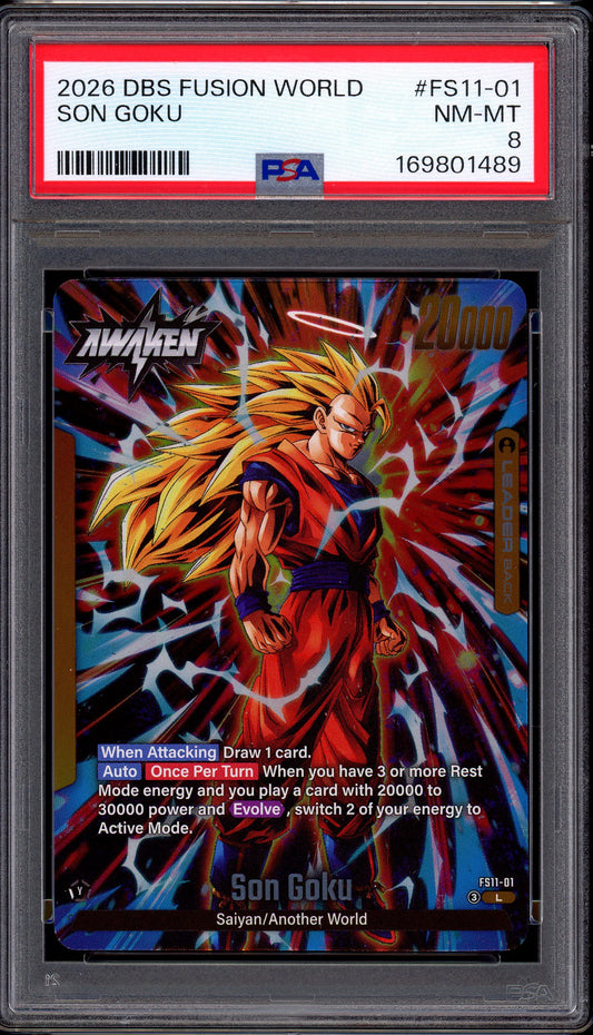 2026 Dragon Ball Super Fusion World Son Goku #FS11-01 PSA 8 NM-MT
