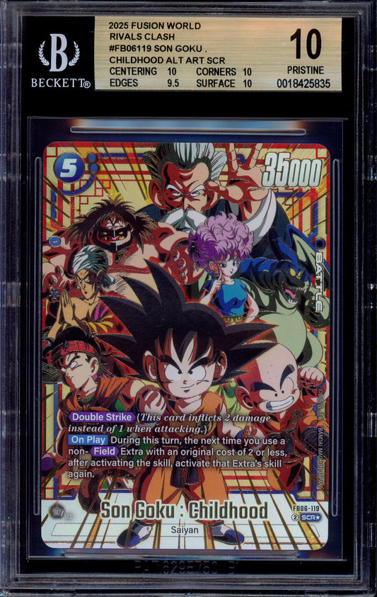 2025 Dragon Ball Super Fusion World Secret Alternate Art Son Goku Childhood #FB06-119 BGS 10 PRISTINE