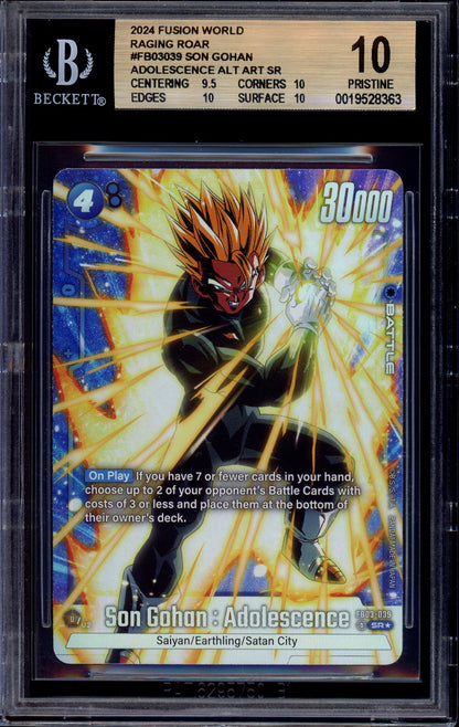 2024 Dragon Ball Super Fusion World Alternate Art Son Gohan Adolescence #FB03-039 BGS 10 PRISTINE