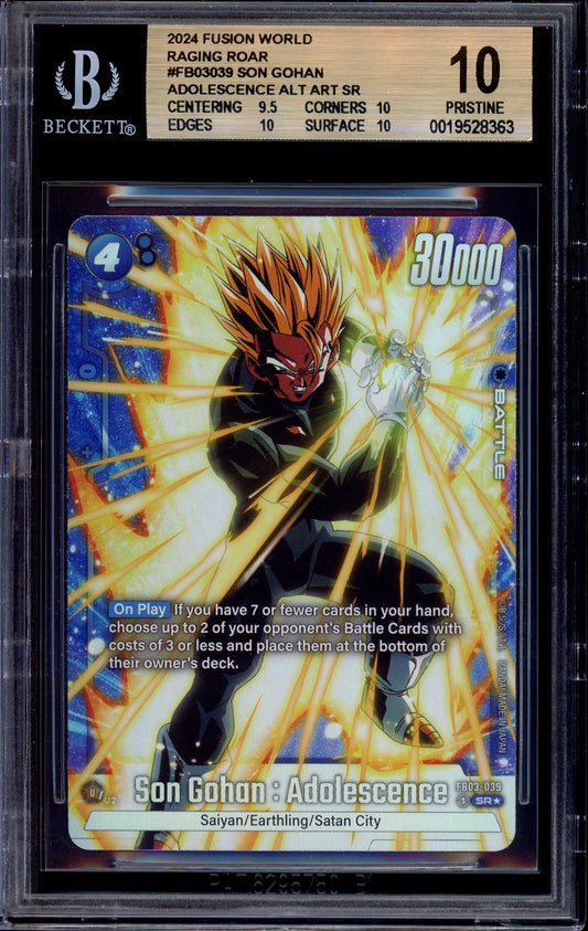 2024 Dragon Ball Super Fusion World Alternate Art Son Gohan Adolescence #FB03-039 BGS 10 PRISTINE