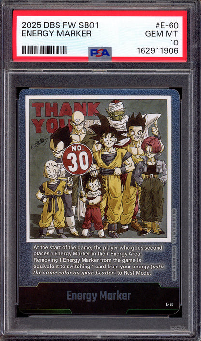 2025 Dragon Ball Super Fusion World Manga Booster 01 Energy Marker #E-60 PSA 10 GEM MINT