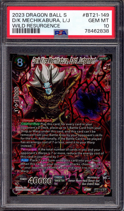 2023 Dragon Ball Super Dark King Mechikabura, Last Judgement SCR #BT21-149 PSA 10 GEM MINT