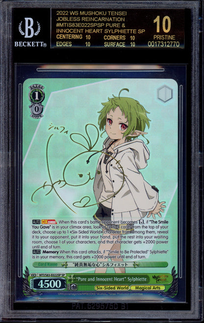 2022 Weiss Schwarz Mushoku Tensei Pure and Innocent Heart Sylphiette SP BGS 10 BLACK LABEL