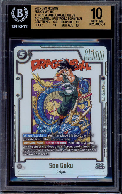 2025 Dragon Ball Super Fusion World 40th Anniversary Event V2 Top 8 Son Goku #FB07-104 BGS 10 PRISTINE