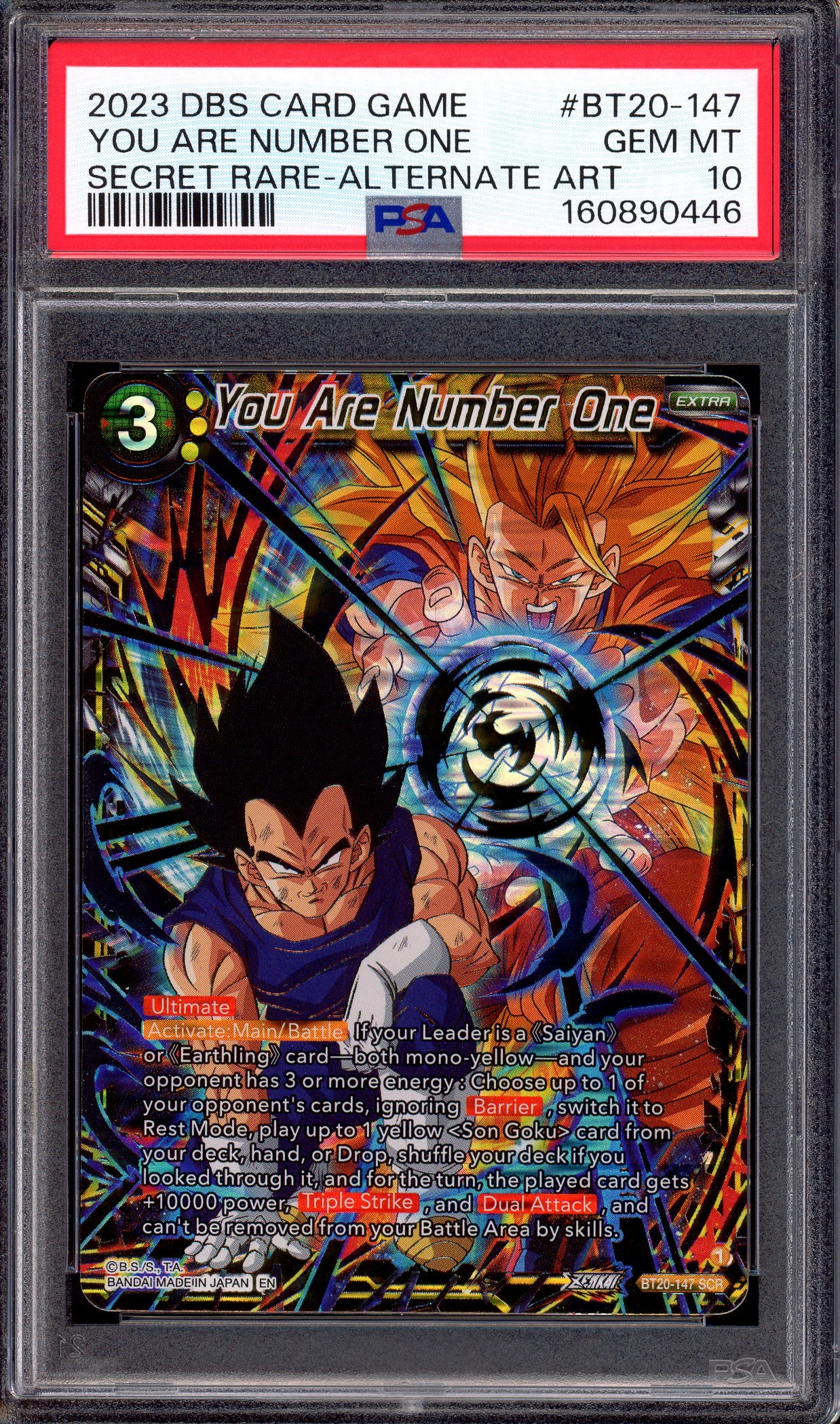 2023 Dragon Ball Super Secret Rare Alternate Art You Are Number One SCR #BT20-147 PSA 10 GEM MINT