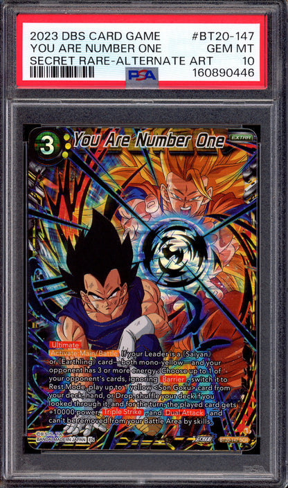 2023 Dragon Ball Super Secret Rare Alternate Art You Are Number One SCR #BT20-147 PSA 10 GEM MINT